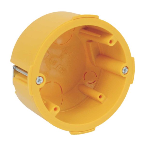 Коробка распределительная в пустотелой стене; ПВХ; желтая; Ø84х50мм