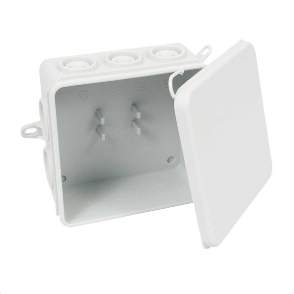 Коробка, IP 54 для наружного монтажа; размеры 85х85х40мм, светло-серая