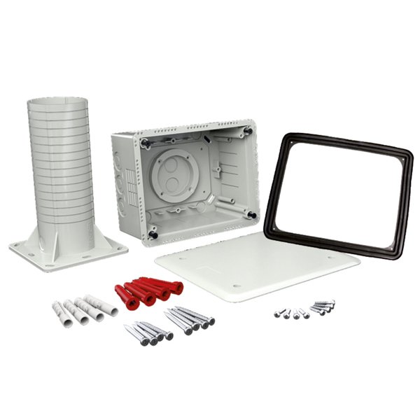 Коробка універсальна з кришкою та тубусом (використовується при термоізоляції фасадів); Полікарбонат; 170х210х330мм