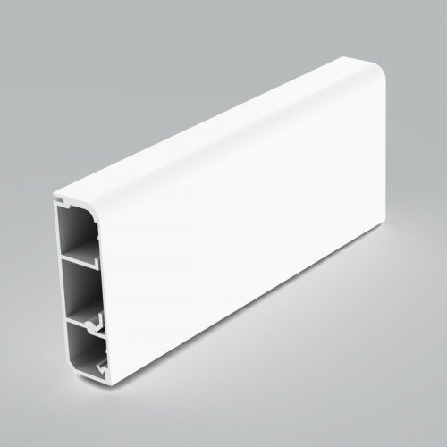 Кабельный канал из ПВХ плинтусный (белого цвета) 80х25мм; Серия LP (плинтусные); ПВХ