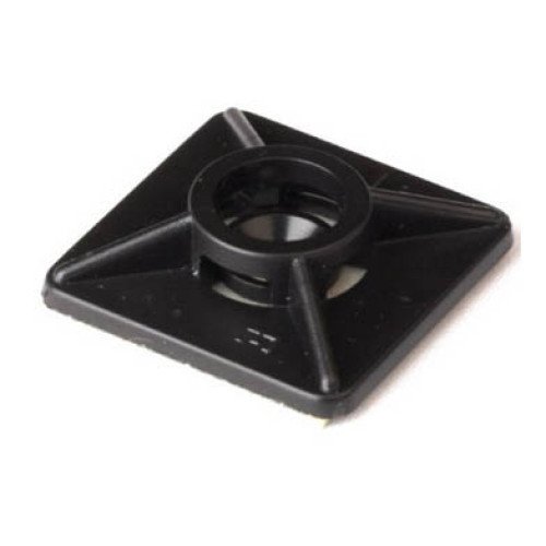 Площадка самоклеюча для стяжної стрічки; РА; чорна; 19х19мм