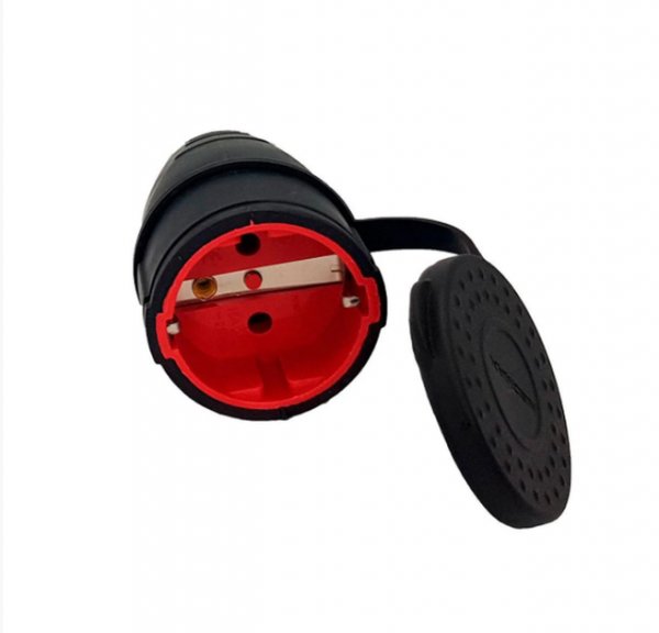 Гніздо з заземленням та кришкою каучук
Чорне / Червоне NX2004