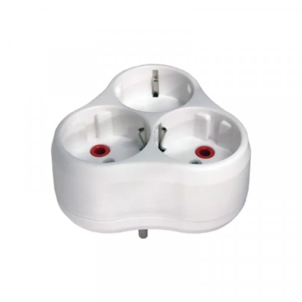 Трійник з заземленням Білий NX1014