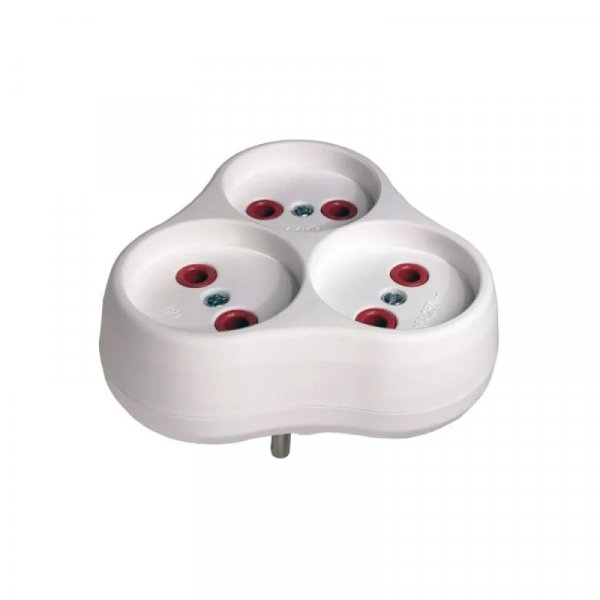 Тройник без заземления Белый NX1015