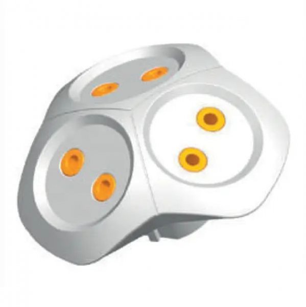 Тройник без заземления Белый NX1018