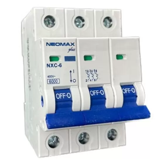 Автомат 3C (триполюсний) 32А 6,0кА
230/400V Тип C NEOMAX NXC36032