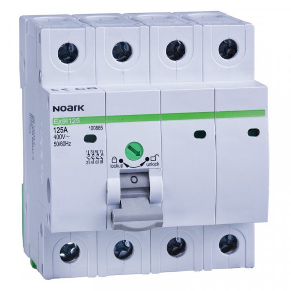 Ex9I125 4P 125A Выключатель нагрузки, ширина 4 DIN, 4 полюса, 125A 100885