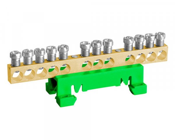 Клеммный блок, открытый, пластиковый держатель на DIN-рейку, зелено-желтая, 7x10mm2 TBG 7x10 103855