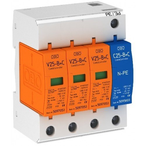 Ограничитель перенапряжения OBO Bettermann (5094463) Тип I+II V25-B+C 3+NPE