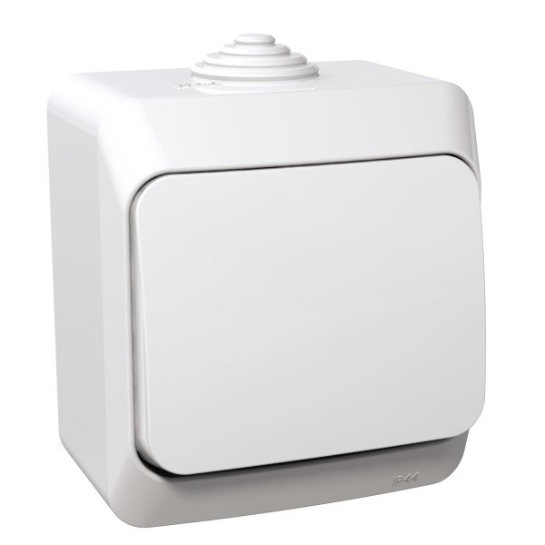 Перемикач 1-клавішний білий серія Cedar Plus IP44, Schneider Electric