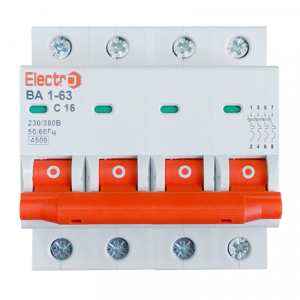 Автоматический выключатель ВА 1-63 4,5kA 50A 4P С Electro