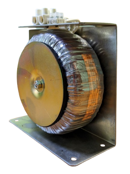 Тороїдальний трансформатор 400ВА 380/220 з кріпленням (пластина + шайба + резинові прокладки + клемніки)