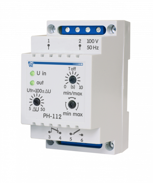 РН-112 Універсально-електронне реле максимальної/мінімальної напруги Novatek-Electro