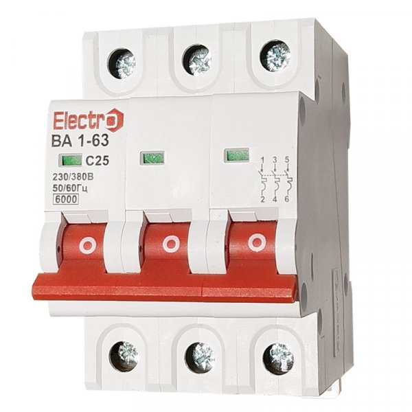 Автоматичний вимикач ВА 1-63 6кА 10A 3P C Electro