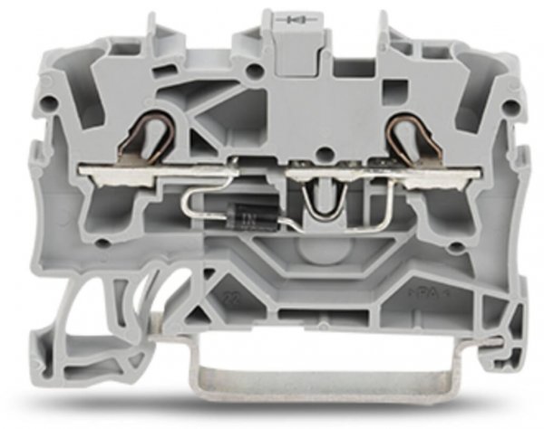 Діодна клема Wago 2002-1211/1000-411 з діодом 1N4007 (анод праворуч) 2,5мм² (сіра)