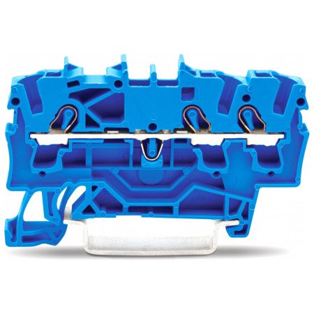 Пружинная наборная клемма Wago 2000-1304 на DIN-рейку 1,0 мм (синяя)