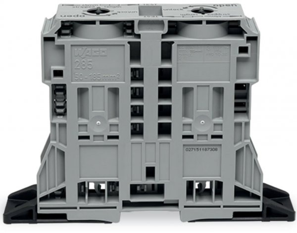 Клема прохідна гвинтова набірна з фланцем 2-провідна 185 мм² сіра, WAGO