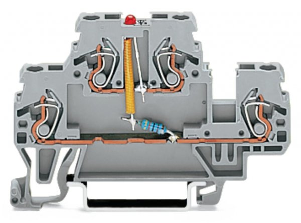 Компонентная клемма Wago 870-543/281-413 со светодиодом (серая)