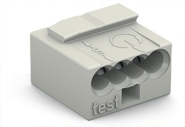 Микро-клема для распределительных коробок WAGO на 4 проводника 243-304 светло-серая