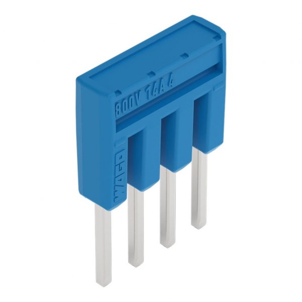 Ізольована гребінчаста перемичка Wago 2000-404/000-006 на 4 контактів 14А (синя)