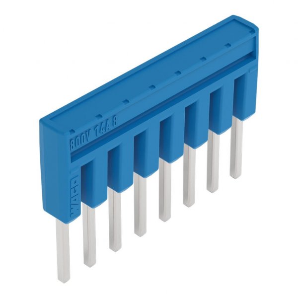 Ізольована гребінчаста перемичка Wago 2000-408/000-006 на 8 контактів 14А (синя)