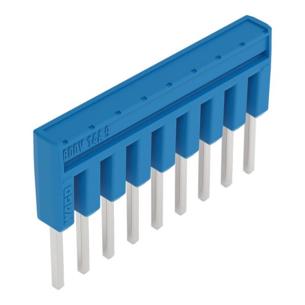 Ізольована гребінчаста перемичка Wago 2000-409/000-006 на 9 контактів 14А (синя)