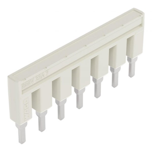 Изолированная гребенчатая перемычка Wago 2004-407 на 7 контактов 32 А (светло-серая)
