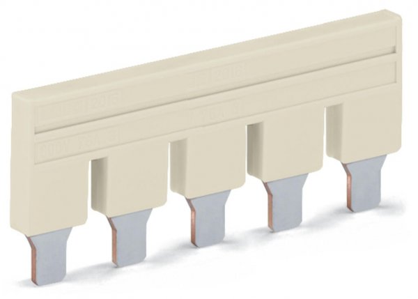 Вставна гребінцева перемичка Wago 2016-405 Topjob S на 5 контактів 76А (світло-сіра)