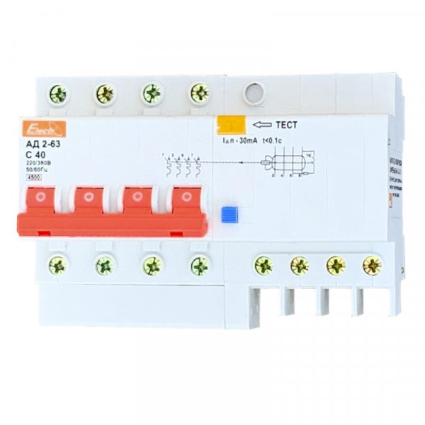 Диф. автомат АД 2-63 3Р+N 25А 30mA Electro