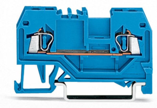 Клема прохідна з пружинним затискачем набірна 2-провідна 1,5 мм² синя, WAGO