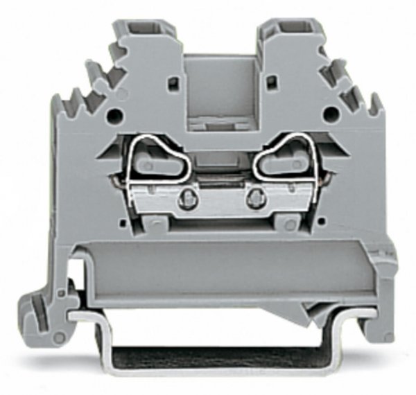 Клема прохідна з пружинним затискачем набірна 2-провідна з бічним підключенням 2,5 мм² сіра, WAGO