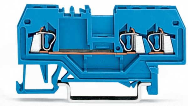 Клема прохідна з пружинним затискачем набірна 3-провідна 1,5 мм² синя, WAGO