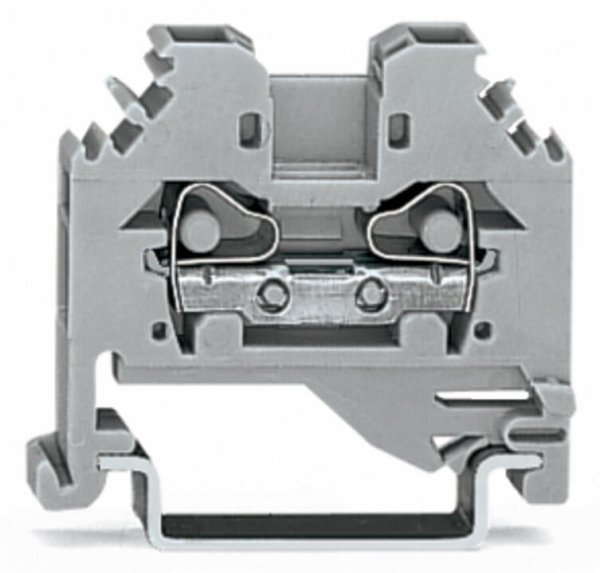 Клема прохідна з пружинним затискачем набірна 2-провідна з бічним підключенням 4,0 мм² сіра, WAGO