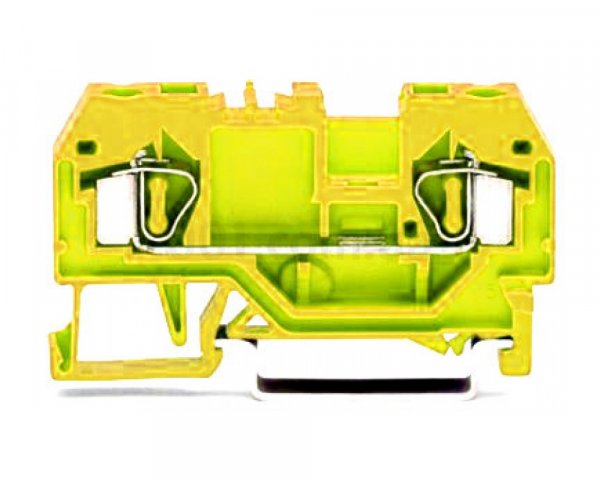 Клемма проходная с пружинным зажимом наборная 2-проводная 4,0 мм² желтая, WAGO