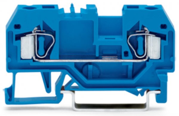 Клема прохідна з пружинним затиском набірна 2-провідна 4,0 мм² синя, WAGO