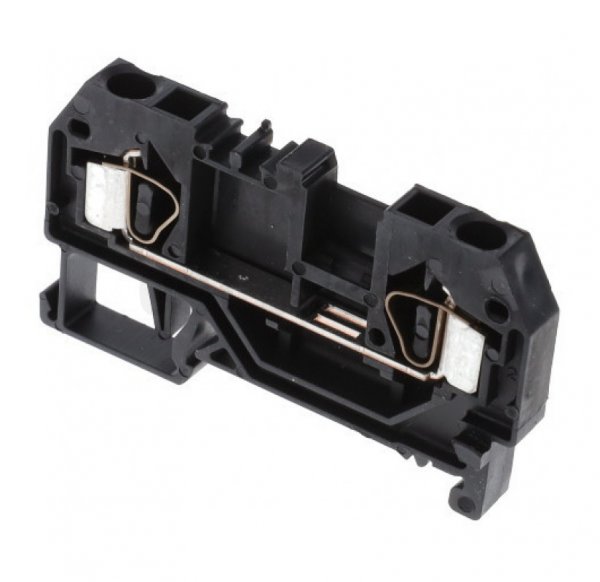 Клема прохідна з пружинним затиском набірна 2-провідна 4,0 мм² чорна, WAGO