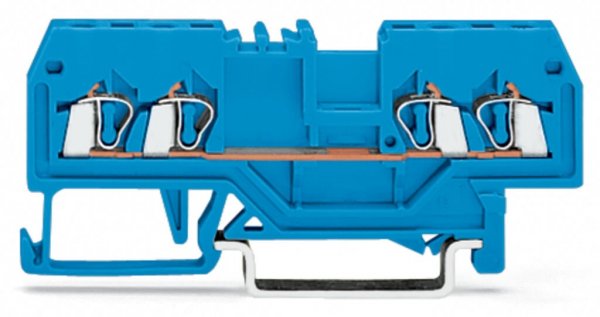 Клема прохідна з пружинним затиском набірна 4-провідна 1,5 мм² синя, WAGO
