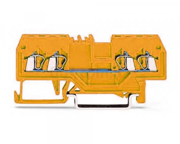 Клема проходная с пружинным зажимом наборная 4-проводная 1,5 мм² оранжевая, WAGO