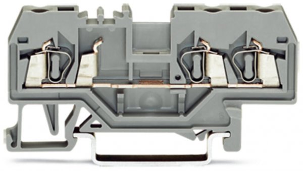 Клема проходная с пружинным зажимом наборная 3-проводная 2,5 мм² серая, WAGO