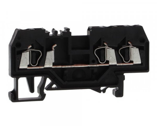 Клема прохідна з пружинним затиском набірна 3-провідна 2,5 мм² чорна, WAGO