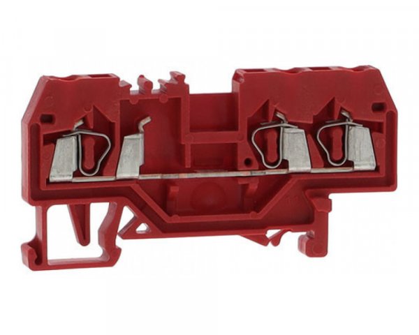 Клема проходная с пружинным зажимом наборная 3-проводная 2,5 мм² красная, WAGO