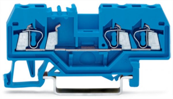 Клема прохідна з пружинним затиском набірна 3-провідна 2,5 мм² синя, WAGO