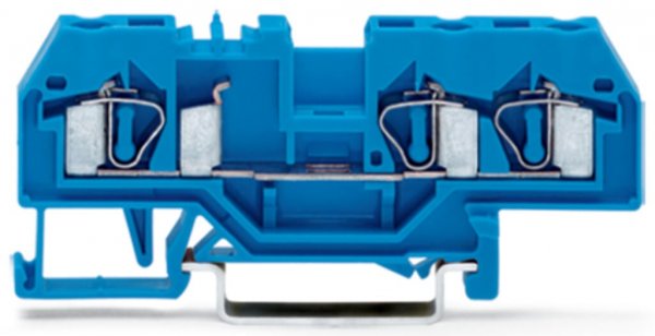 Клема прохідна з пружинним затиском набірна 3-провідна 4,0 мм² синя, WAGO