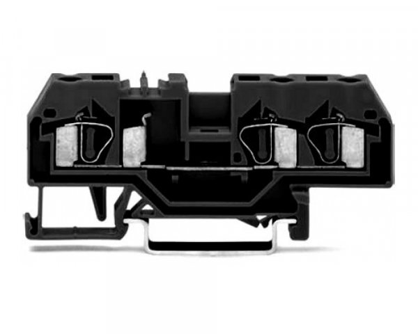 Клема прохідна з пружинним затиском набірна 3-провідна 4,0 мм² чорна, WAGO