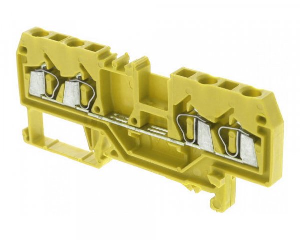 Клема проходная с пружинным зажимом наборная 4-проводная 2,5 мм² желтая, WAGO