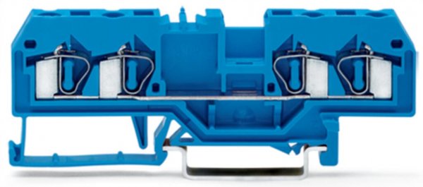 Клема прохідна з пружинним затиском набірна 4-провідна 4,0 мм² синя, WAGO