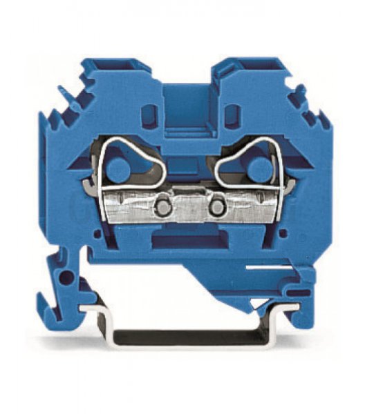 Клема прохідна з пружинним затиском набірна 2-провідна з бічним підключенням 10 мм² синя, WAGO