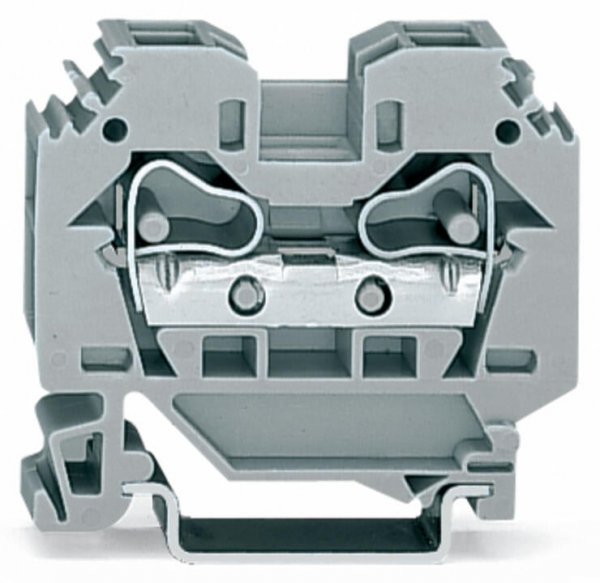 Клема прохідна з пружинним затиском набірна 2-провідна з бічним підключенням 10 мм² сіра, WAGO