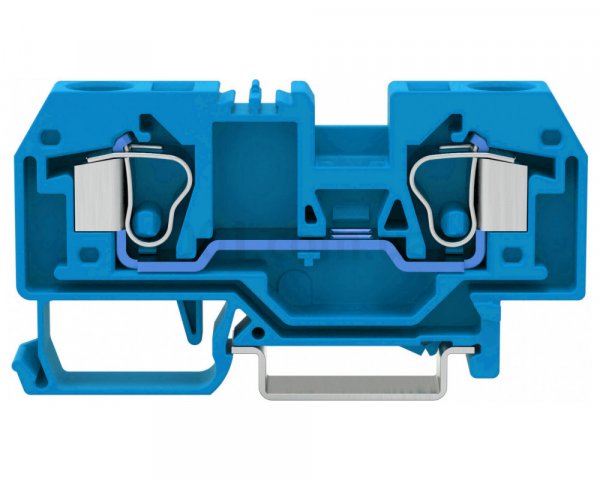 Клема прохідна з пружинним затиском набірна 2-провідна 10 мм² синя, WAGO