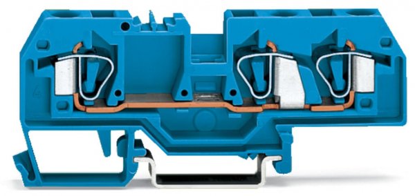 Клема прохідна з пружинним затиском набірна 3-провідна 6,0 мм² синя, WAGO